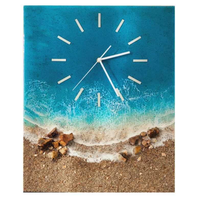 16 by 20 inches blue ocean resin clock